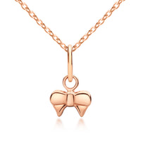 Girl's Jewellery. Bow Pendant, Rose Gold Jewellery