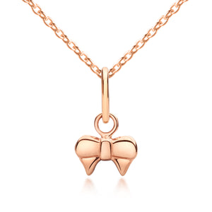 Girl's Jewellery. Bow Pendant, Rose Gold Jewellery
