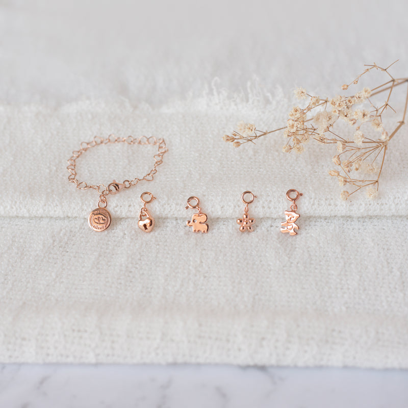 Teddy Bear Charm - Rose Gold