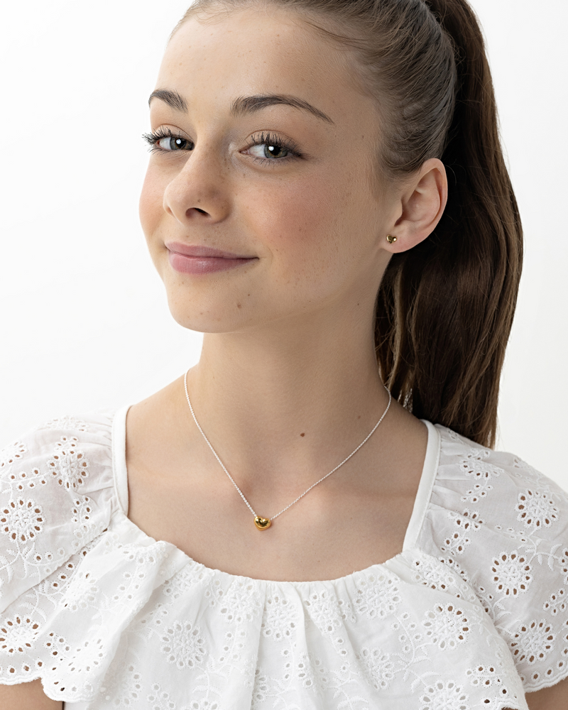 Mega Puff Heart Necklace - Yellow Gold