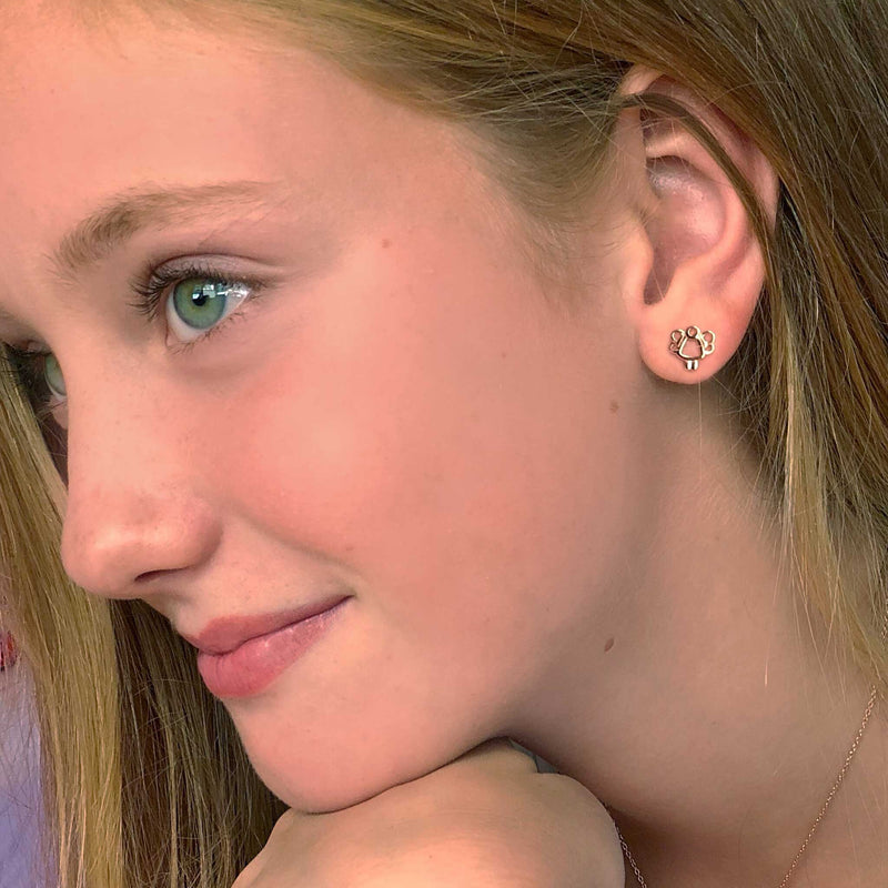 Children's Angel Earrings - Sterling Silver