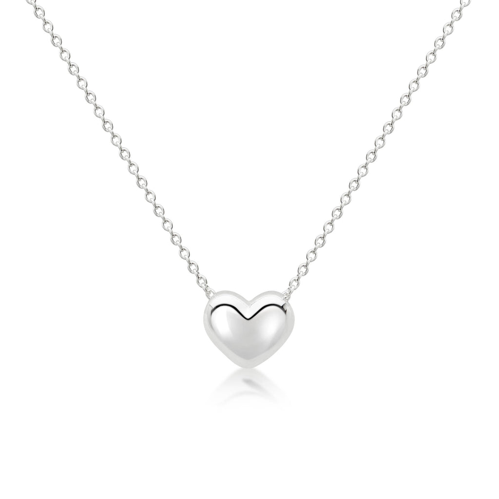 Mega Puff Heart Children's Necklace in Sterling Silver