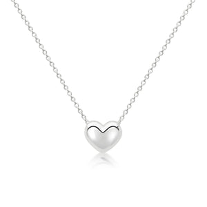 Mega Puff Heart Children's Necklace in Sterling Silver