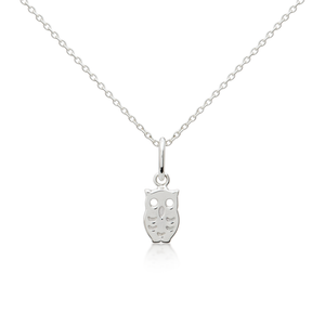 Silver Owl Necklace on Italian sourced necklace chain