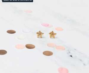 Twinkly Sea Star Earrings - Yellow Gold
