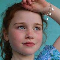 Sterling silver teddy bear charm - children's jewellery
