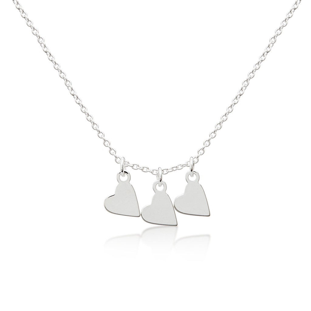 Trio of Hearts Necklace - Sterling Silver