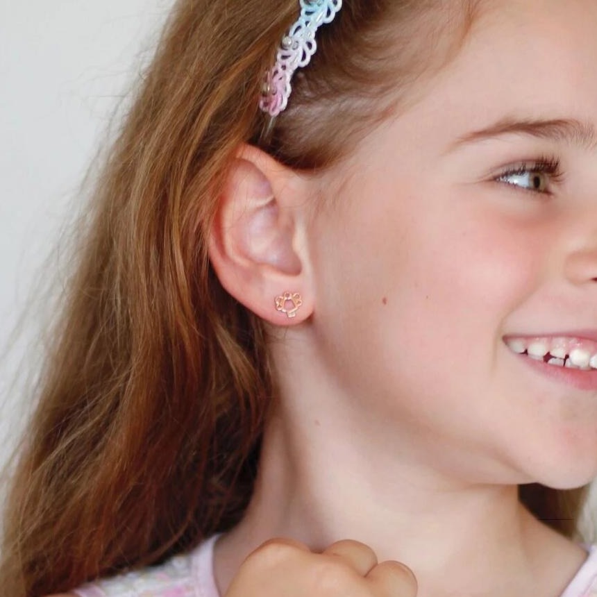 Children's Earrings - Angel Earrings in Rose Gold