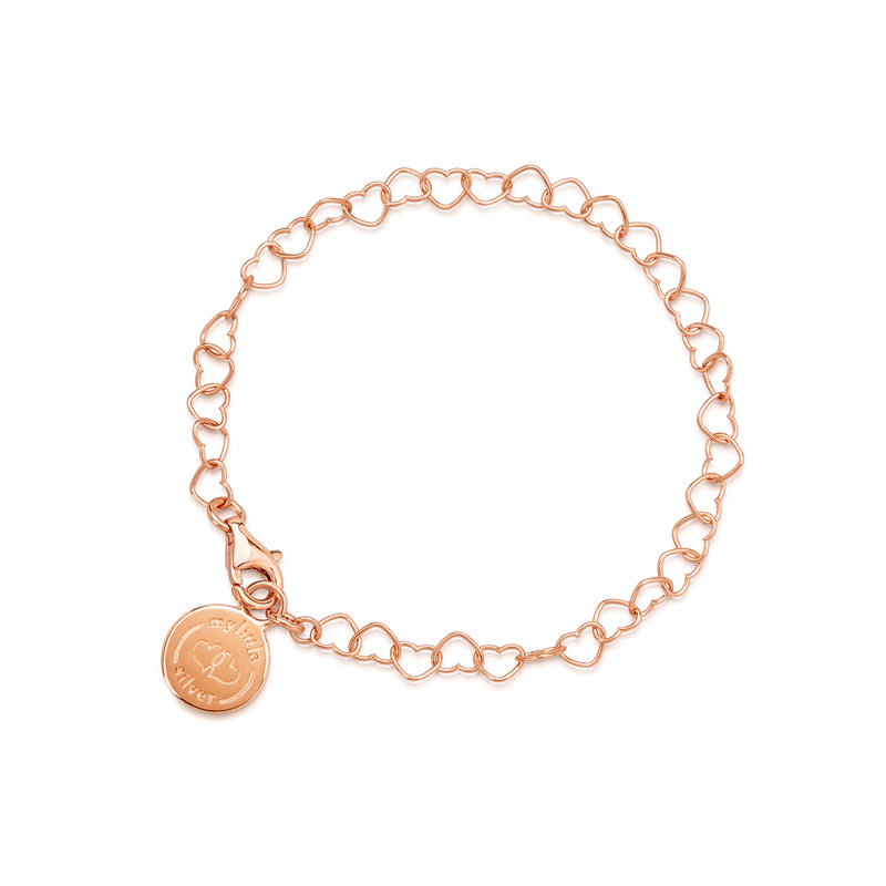 Girl's Charm Bracelet - 18 karat rose gold sterling silver