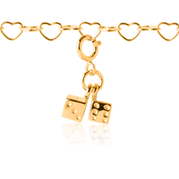 Interchangeable girl's charms - dice charm in gold