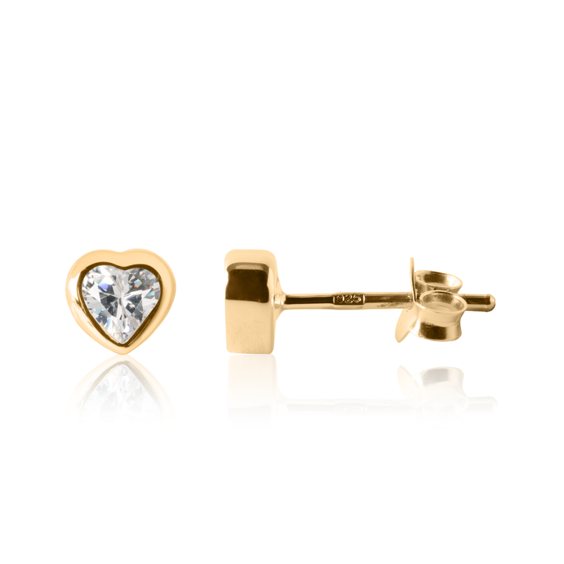 Gold Heart Earrings - Children's heart earrings