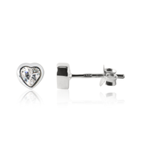 Kid's Sparkle Heart Earrings - Sterling silver Jewellery