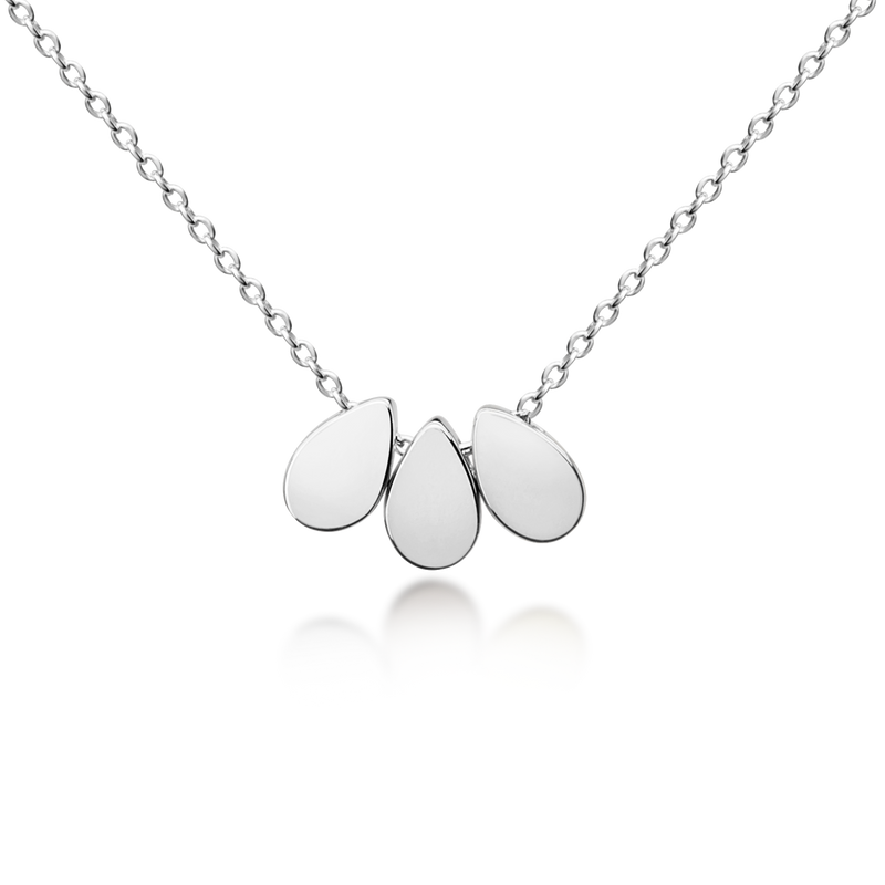 Three Floating Drops Necklace - Sterling Silver