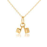 Twinning Dice Pendant - Gold